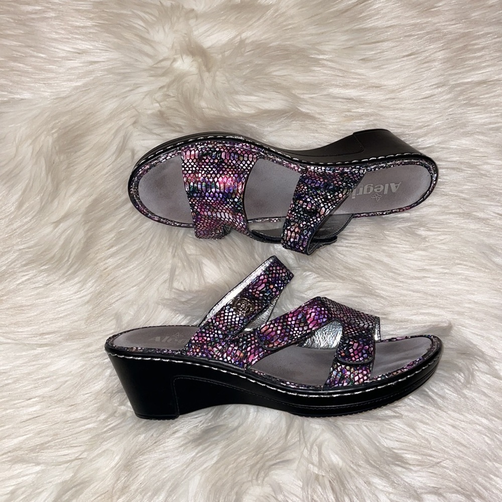 Alegria Snake Print Loti Funtastic Iridescent Sandals #299 - Picture 4 of 9